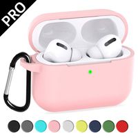 UHKZ Compatiable with AirPods Pro 2019 Case[Visible Front LED ], Protective Soft Slim Silicone Case with Keychain Accesssories for AirPods Pro Charging Case [2019 Release],Pink