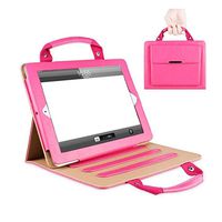 Case Cover for iPad Mini 4, Stylish Handbag Design,Multiple Viewing Angle Stand, elecfan Protective Business Case Cover Shell with Little File Pocket for 7.9 inch iPad Mini 4 - Hot Pink