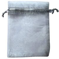 ATCG 50pcs 3x4 Inches Drawstring Organza Pouches Wedding Party Jewelry Favor Gift Candy Bags (Silver)