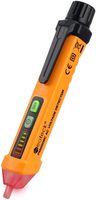 Neoteck Non-Contact Voltage Tester 12-1000V AC Voltage Detector Pen Circuit Tester Tool with Led Flashlight Beeper Pocket Clip-Orange