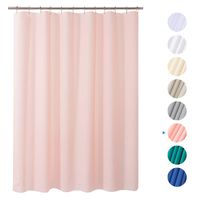 AmazerBath Plastic Shower Curtain, 70" W x 72" H EVA 8G Shower Curtain with Heavy Duty Clear Stones and Grommet Holes, Waterproof Thick Bathroom Plastic Shower Curtains Without Chemical Odor-Pink