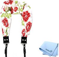 Capturing Couture Floral Azalea Cream Scarf Super Comfortable Camera Strap and a Bonus Ivation Spot Cleaning Cloth