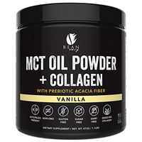 MCT Oil Powder + Collagen + Prebiotic Acacia Fiber - 100% Pure MCT's - Perfect for Keto - Energy Boost - Nutrient Absorption - Appetite Control - Healthy Gut Support - Vanilla