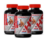 Testosterone Booster Enhancement - Extreme Male Pills - Male Enhancement - Muira puama Herbal Supplements - 3 Bottles 180 Tablets