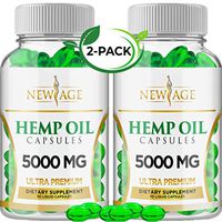 (2 Pack) Hemp Oil Capsules Pills - 5000 MG of Pure Hemp Extract Per Bottle - Pain, Stress & Anxiety Relief - Natural Sleep & Mood Support - Made in The USA - Maximum Value - Rich in Omega 3,6,& 9,