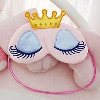 Pink Cartoon Crown Eyelash Eye Mask Sleep Eyeshade Blindfold Patch Travel Rest
