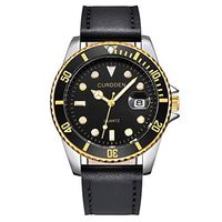 Fashion Men Watch,Fxbar Luxury Men's Leather Band Analog Quartz Round Wrist Watch Business Watch Dress Watch(A)