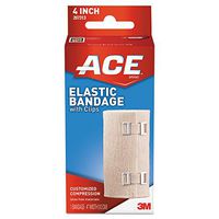 3M ACE 4" Elastic Bandage with Clips, Tan (MMM207313)