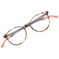 Gaoye Computer Blue Light Blocking Glasses Women Men,TR90 Ultralight Round Frame Anti Glare UV Filter Lens - GY1756 (Leopard Frame/Transparent Lens)