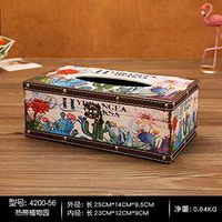 T-ZJHC European Creative Retro Tissue Box Home Room Bedroom Napkin Tray Living Room Coffee Table Storage, Long - Tropical Plants