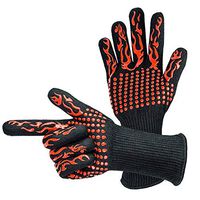 Lyperkin 1Pc BBQ Grill Gloves, Heat Resistant - Aramid Glove Fireproof for Smoker Baking - High Temperature Insulation Grilling Gloves - Anti-scalding Cooking Mitt