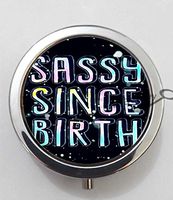 BlackKey Sassy Since Birth 3-Compartment Decorative Pocket Gift Box Case Organizer for Pill, Color 1 -1099