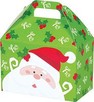 Large Christmas Treat Gable Boxes, Jolly Santa, Set of 6