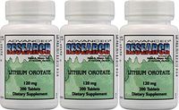 NCI Advanced Research Dr. Hans Nieper Lithium Orotate 200 Tablets (3 Pack)