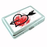 Arrow Heart R1 Hip Silver Cigarette Case Id Holder Metal Wallet 4" X 2.75" RFID Protection