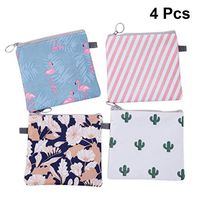 NUOBESTY 4 Pcs Sanitary Pads Bag for Reusable Menstrual Cloth Pads and Cups