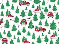 Christmas Tree Farm Holiday Gift Wrapping Paper Roll - 24" x 15'