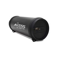 AXESS Portable Bluetooth Indoor/Outdoor 1.0 Hi-Fi Cylinder Loud Speaker with 2.5" Horn USB Port and AUX Inputs Black (SPBT1100BK)