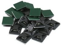 iExcell 100 Pcs Black 19 mm x 19 mm x 4 mm Adhesive Cable Tie Mount Base Holders