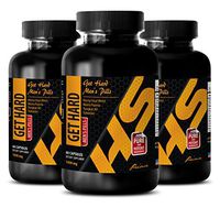 Male Brain - GET Hard Men's Pills- Ginseng Powder Organic raw - 3 Bottles (180 Capsules)