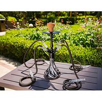 SSOLEREIT Hookah Glass Vase with 4 Hose Beaker Bong Glass Water Ice Bubblers Shisha Bowl Smoke Box Set for Better Shisha Hookah Smoking Enjoyment