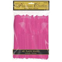 Premium Heavy Weight Plastic Knives | Magenta | Pack of 48 | Party Supply