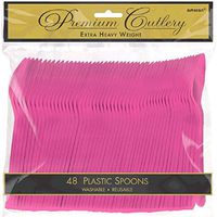 Amscan 8011.61 Premium Heavy Weight disposable-spoons, Full Size, Magenta