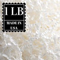 Crinkle Cut Paper Shred Filler for Packing and Filling Gift Baskets, Natural Craft Bedding in Brown Kraft Red Pink and White … (1 LB, White)