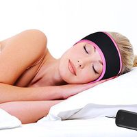 Sleeping Headphone Mask, Skin-Friendly and Anti-Noise Wired Music Sleep Eye Mask, Upgraded Stereo Sleeping Headphones& Travel Sleeping Headset with Adjustable Built-in Speaker (59inch, Pink)