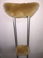 Sheepskin Deluxe Crutch Pad Covers Under arm & Hand Grip Pads Authentic Australian Merino 4 Piece Set (Tan)