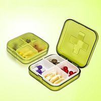 Medicine Case,IEason Clearance Sale! Mini 4 Slots Portable Medical Pill Box Drug Medicine Case Organizer (Green)