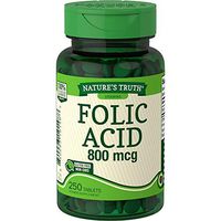 Nature's Truth Folic Acid 800 mcg | 250 Tablets | Vegetarian, Non-GMO & Gluten Free