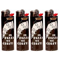 4 x BIC Cutting Edge Special Edition Lighters -"in Pizza we Crust!"