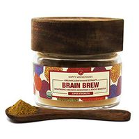 Brain Brew Lions Mane Powder - Lions Mane Mushroom Extract - High Potency USDA Certified Organic Lions Mane - Boosts Memory, Optimizes Brain Function, Improves Nerve Health - 1oz (30g)