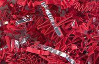 Crinkle Cut Paper Shred Filler (1/2 LB) for Gift Wrapping & Basket Filling - Red & Silver | MagicWater Supply