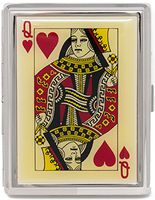Queen of Hearts Compact (9 Kings) Metal-Plated Cigarette Case & Stash Box