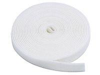 GCA Hook and Loop Tape 3/4-Inch Reusable Cable Management Cable Tie Roll (25 Yards，White)