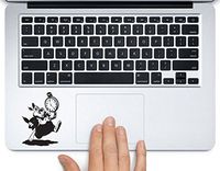 White Rabbit Alice in Wonderland Printed Trackpad Clear Vinyl Decal Sticker Compatible with Apple MacBook Pro Air 11" 12" 13" 15" All Years Laptop Trackpad Keyboard (11 " Macbook Air)