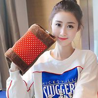 New Electric hot Water Bottle Explosion-Proof Electric hot Water Bottle Hand Warmer Treasure Rechargeable Warm Water Bag Warm Baby, Wavelet red