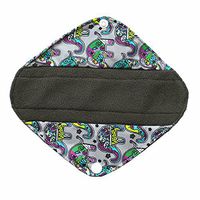 8" Charcoal Bamboo Mama Cloth/ Menstrual Pads/ Reusable Sanitary Pads / Panty Liners (Colorful Elephant)
