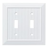 Franklin Brass W35268-PW-C Classic Beadboard Double Switch Wall Plate/Switch Plate/Cover, Pure White