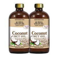 Buried Treasure MCT Coconut Oil for Healthy Brain Function Increased Performance Keto and Paleo Diet Safe Flash Steamed Medium Chain Triglycerides 32 Ounce (Pack of 2)