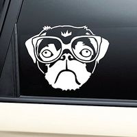Nashville Decals Hipster Pug Dog Vinyl Decal Laptop Car Truck Bumper Window Sticker