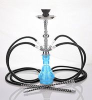 New 4 hose 20" Blue Hookah shisha nargila bar narguile nargile glass Vase pipes