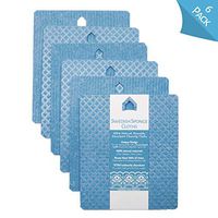 deltaXTRA Swedish Sponge Cloth Hang Up to Dry House-Shaped Eyelet Eco-Friendly Reusable Absorbent Cellulose Cleaning Dishcloth Towel | Includes 6 Cloths | Color: Blue
