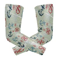 LEVEIS Anchor Arm Sleeves UV Protection for Men Women Sunblock Protective Gloves Running Golf Cycling Driving Long Arm Cover 1 Pair