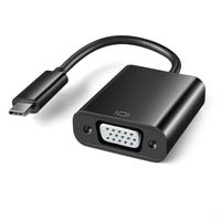 TNP USB Type C to VGA Adapter - USB-C 3.1 Male to VGA Female 1080P Video Adaptor Converter Cable Wire Cord Plug Connector (Black)