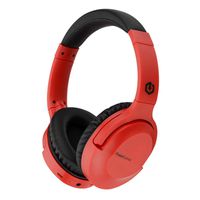 PowerLocus P4 Bluetooth Headphones Over-Ear, 30h Playtime, Over Ear Wireless Headphones w/Case, HD Stereo Headset, Wireless and Wired Headphone with Microphone CVC6.0 for Cell Phones/Tablet/TV (Red)
