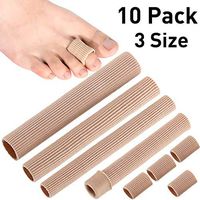 Toe Cushion Tube Multi Size Toe Cushion Tube Soft Gel Corn Pad Protectors for Cushions Corns, Blisters, Calluses, Toes and Fingers (10 Pieces, Uncut Size)