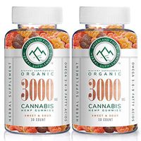 (2-Pack) Organic Hemp Chewy Bears - 3000MG - Active Joint & Muscle Relief, Better Sleep, Sweet & Sour, Infused with Colorado Grown Hemp, Rich in Omega 3-6-9 & Vitamin E, Non-GMO, Vegan.